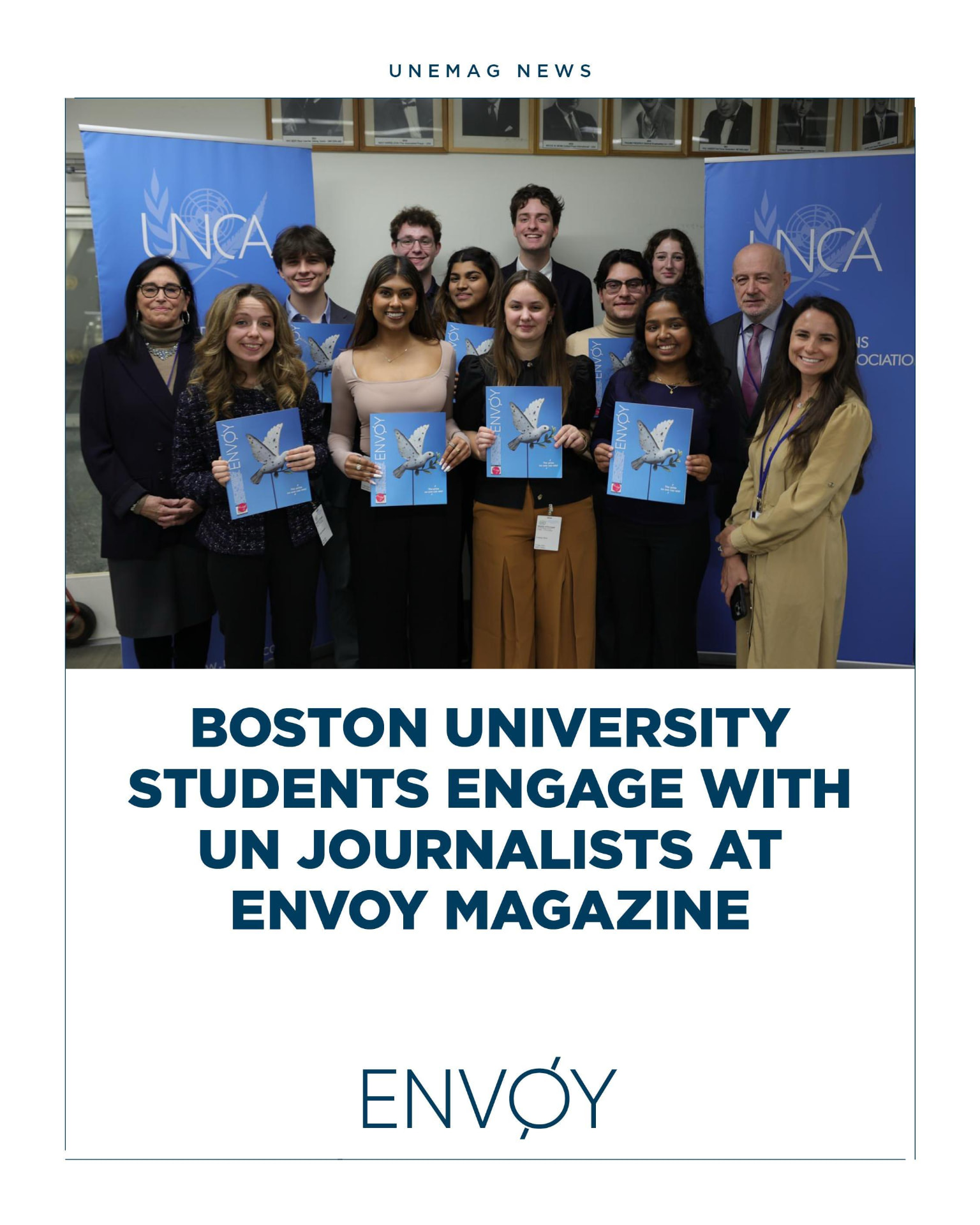 UNEMAG News: Boston University students engage with UN journalists at Envoy Magazine.